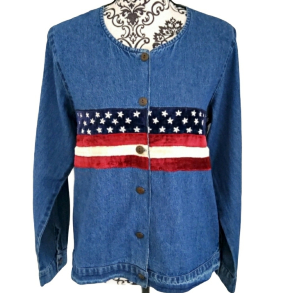 4/$25 Casual Corner Annex American Flag Denim